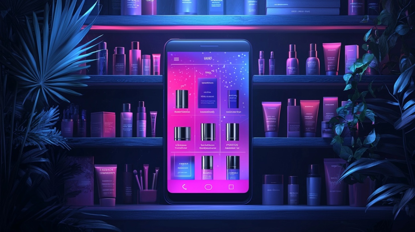 Приложение бренда косметики на смартфоне